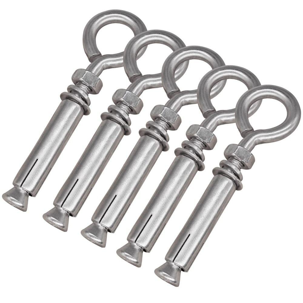 5pcs M8*106mm Eyebolt Bolt 304 Stainless Steel Expansion Eyebolt  Wall Concrete Brick Anchor