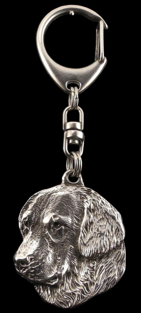 Golden Retriever - Silver-plated Key Ring with a Dog In a Gift Box, Handbag Decoration, Backpack Pendant by Art-Dog Brand
