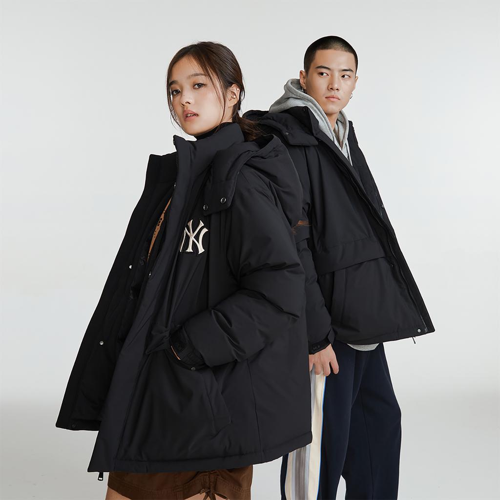 Новый пуховик MLB FW23 средней длины унисекс черный 3ADJEC736-50BKS