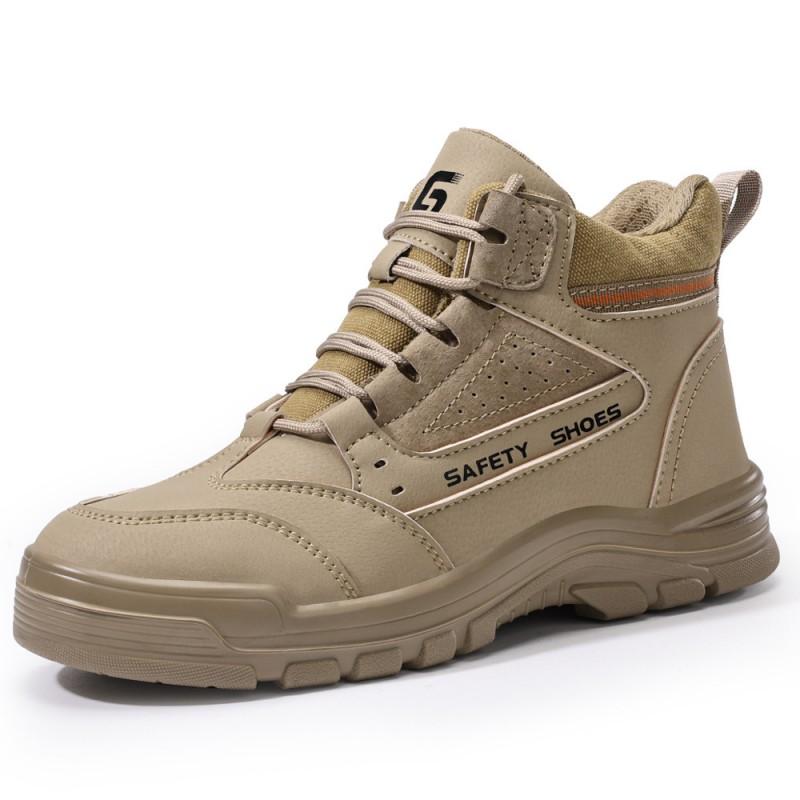 Mens Steel Toe Safety Work Boots Anti-Impact Anti-Puncture High-Top Industrial Shoes Construction