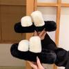 Модные домашние пушистые меховые шлепанцы женские плюшевые тапочки пушистые шлепанцы роскошные слипоны на платформе женские модные плюшевые теплые тапочки 2024
