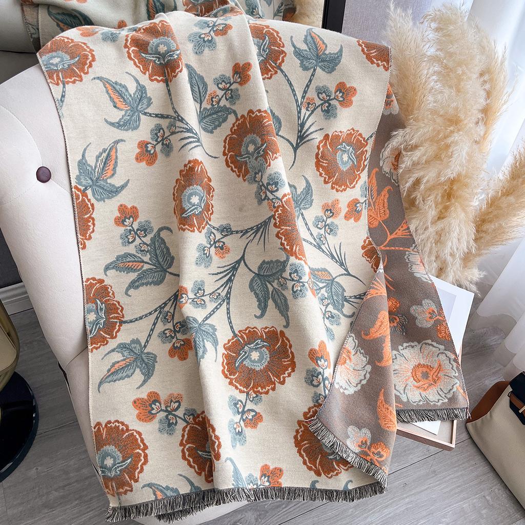 Dandelion Autumn And Winter Imitation Cashmere Scarf Women'S Winter Double-Sided Thickened Neck Protection Scarf Air Conditioner Cape