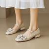 Модная обувь Женские тапочки Низкие каблуки-копышки Рим ПУ Шлепанцы Резиновая обувь Женские 2024 Низкие тапочки Резиновые каблуки-копышки ПУ Рим