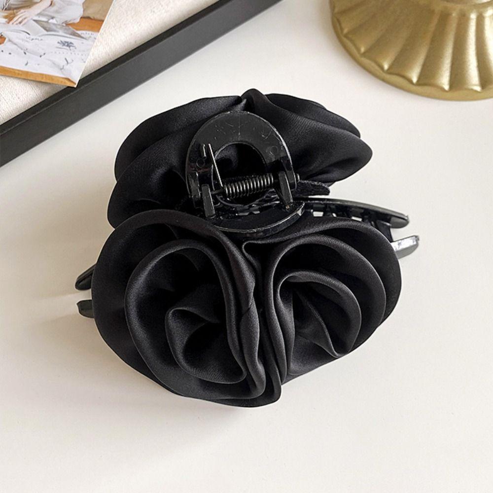 Korean Style Flower Hair Claw Flower Large Size Hair Claw Creative Red Rose Hair Clip  Travel