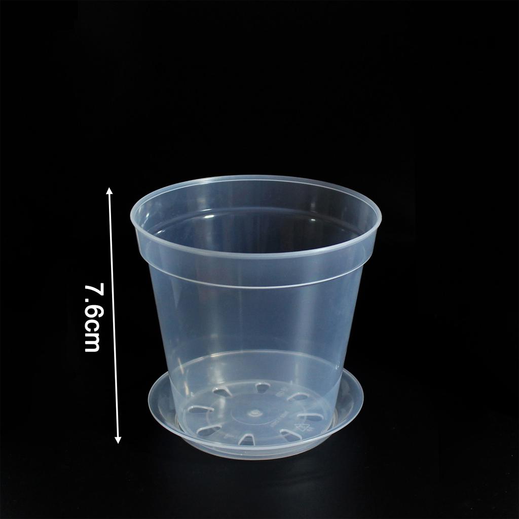 3pcs Home Garden Round Planter Pot Orchid Nursery Container Planter Container Transparent Orchid Container Round Starting Pot