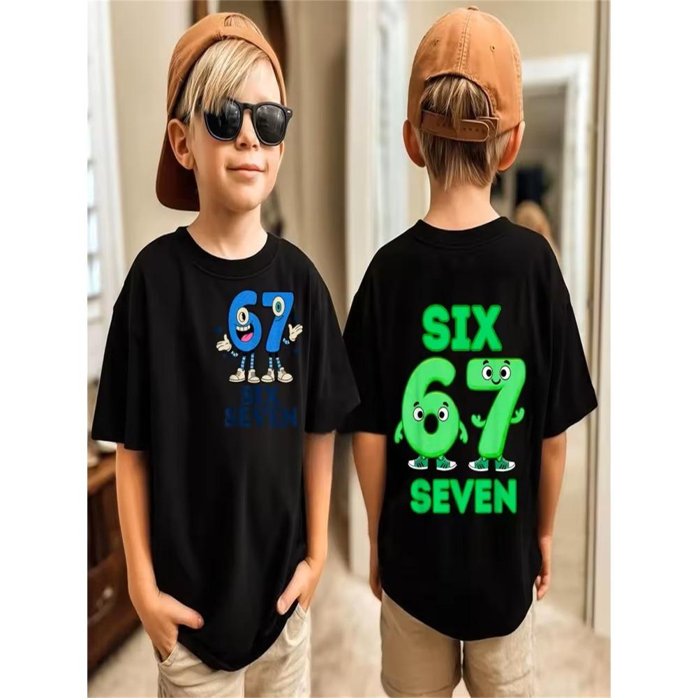 Summer 67 Meme T-Shirt for Men's Funny Digital Print Short Sleeve Tee Loose Comfortable Tops Streetwear Fashion Women Clothes