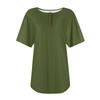 Women's Fashionable Casual Short Sleeve Button Print Round Neck Pullover Top