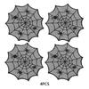 1/2/4pcs Diameter 30cm Black Lace Meal Mat Spider Web Shape Round Placemat