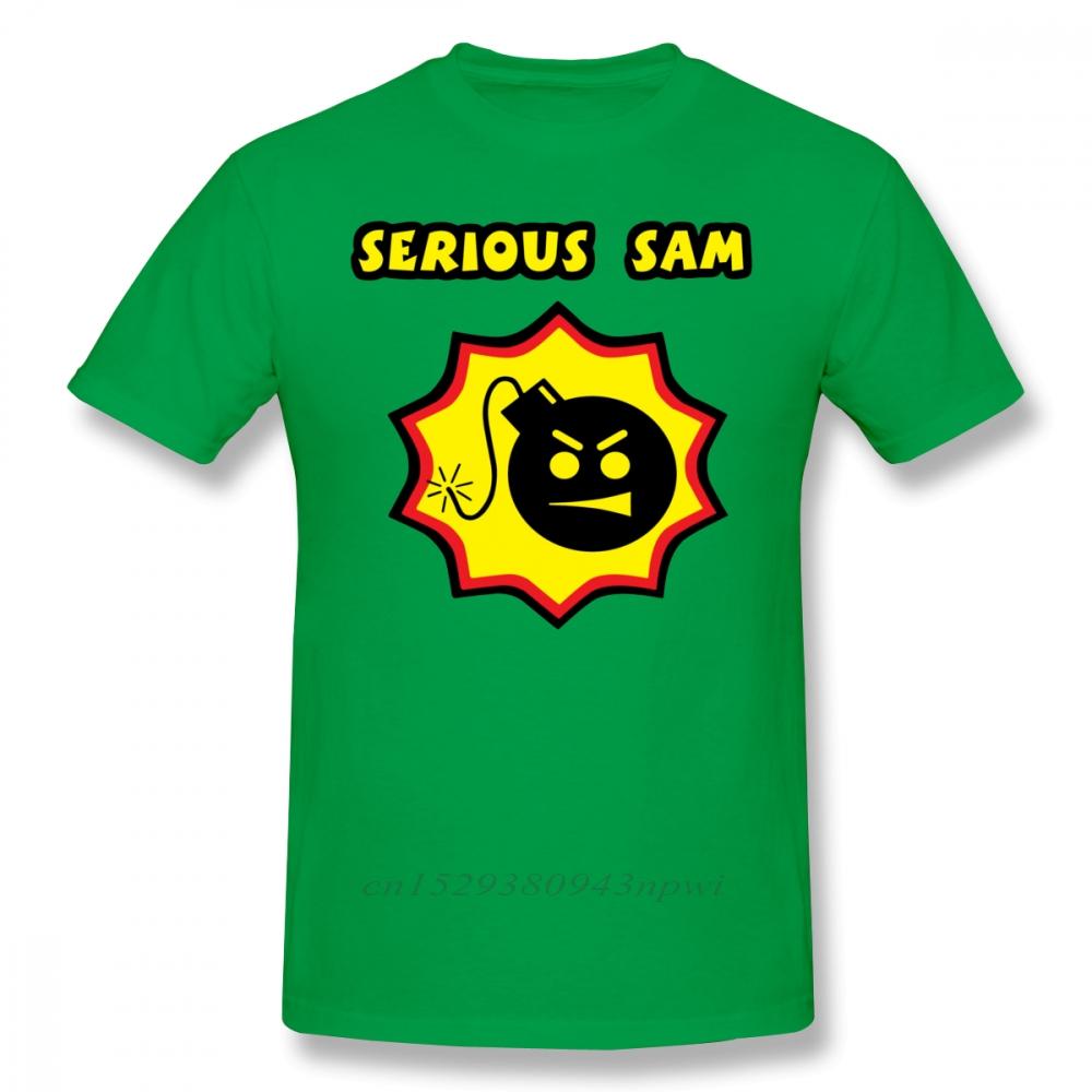 Футболка Serious Sam Реплика футболки Serious Sam 100% Хлопок Летняя футболка Мужская Милая с коротким рукавом Печатная футболка