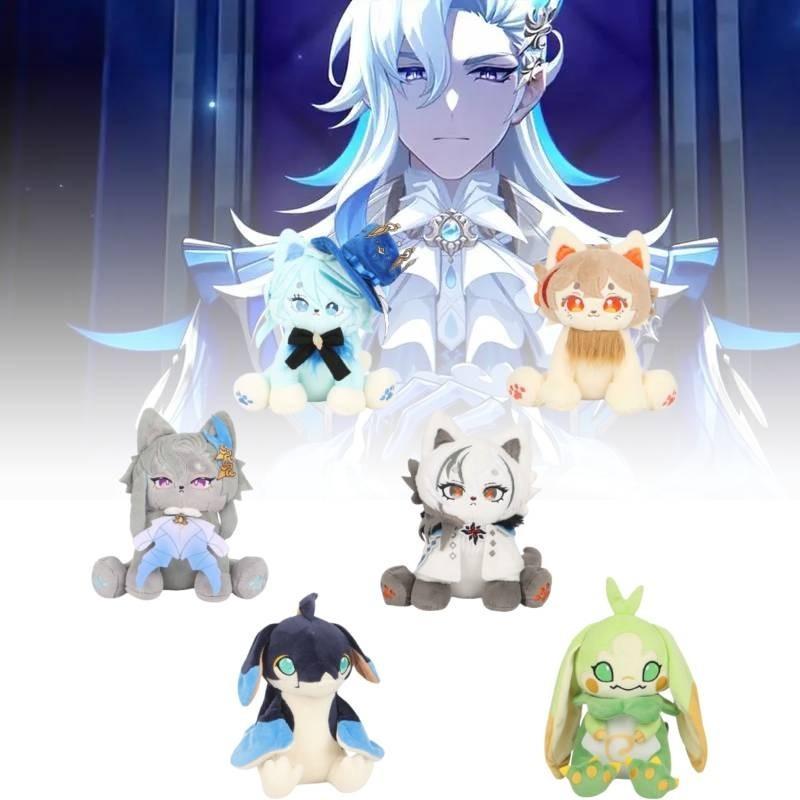 Очаровательная плюшевая игрушка-кошка по мотивам Genshin Impact, мягкая и уютная аниме-фигурка дракона