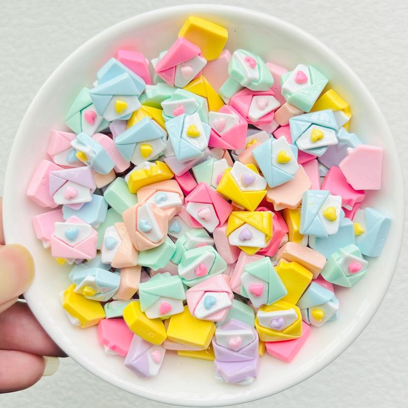 30 Pcs New Resin Cartoon Valentine'S Day Envelope Flat Back Scrapbook Figurine Diy Bow Decor Accessories Crafts A80