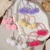 Double Fur Ball Hair Rope Set High Elasticity Hair Bands New Hair Scrunchies  For Kids Girls