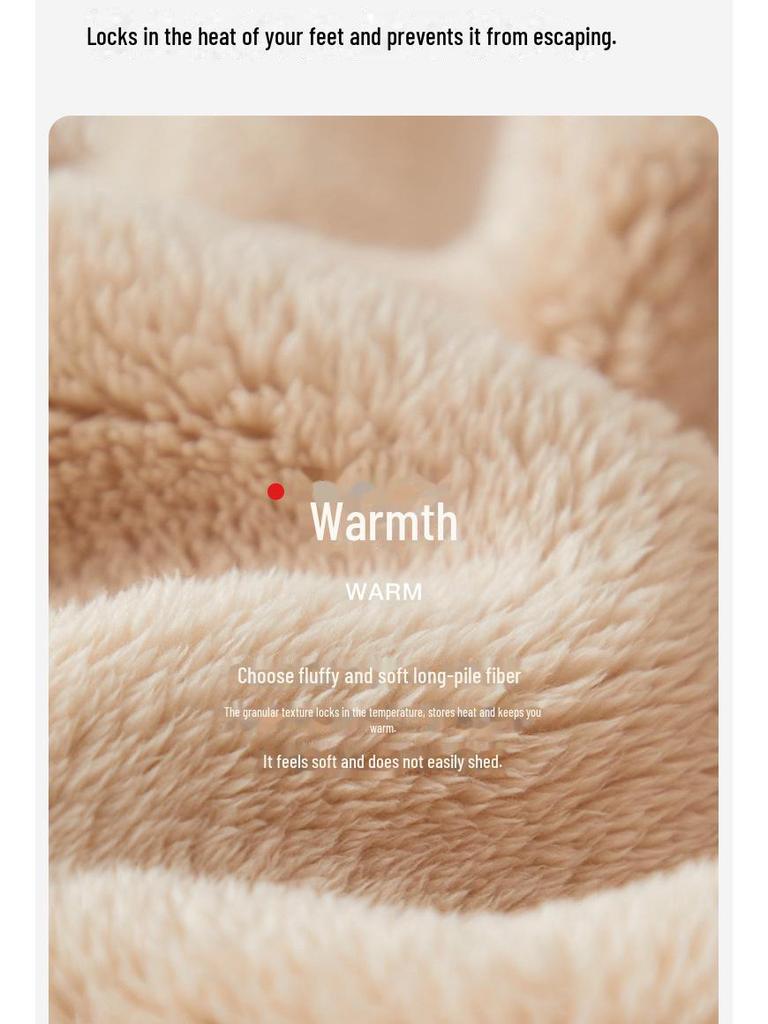 Женские и мужские плюшевые тапочки из хлопка: Теплая, бесшумная, нескользящая обувь на толстой подошве для ношения в помещении и на улице, идеально подходит для осени и зимы.