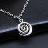 Fashion Simple Necklace Vintage Antique Silver Color Vortex Symbol Pendant Necklace 15x19mm Durable Alloy Neck Chain