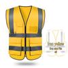 Светоотражающий защитный жилет с несколькими карманами на заказ для улицы, санитарных работ, садоводства и охраны с бесплатной печатью
