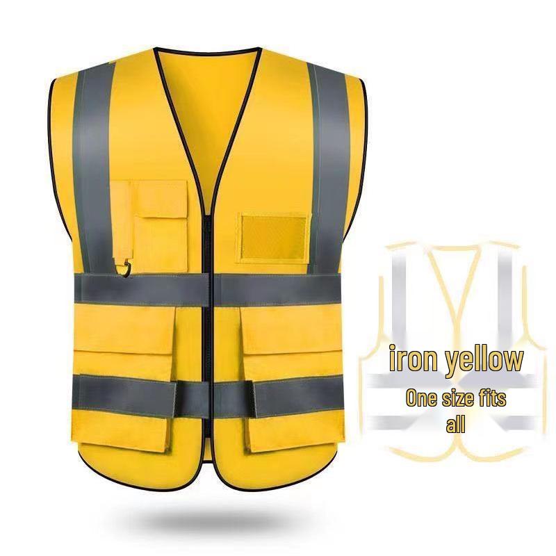 Светоотражающий защитный жилет с несколькими карманами на заказ для улицы, санитарных работ, садоводства и охраны с бесплатной печатью