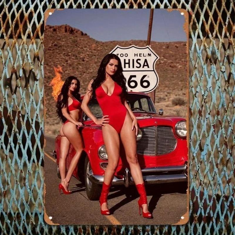 Металлическая табличка Pin-Up Girl 18+, Винтажное настенное искусство 20x30 см