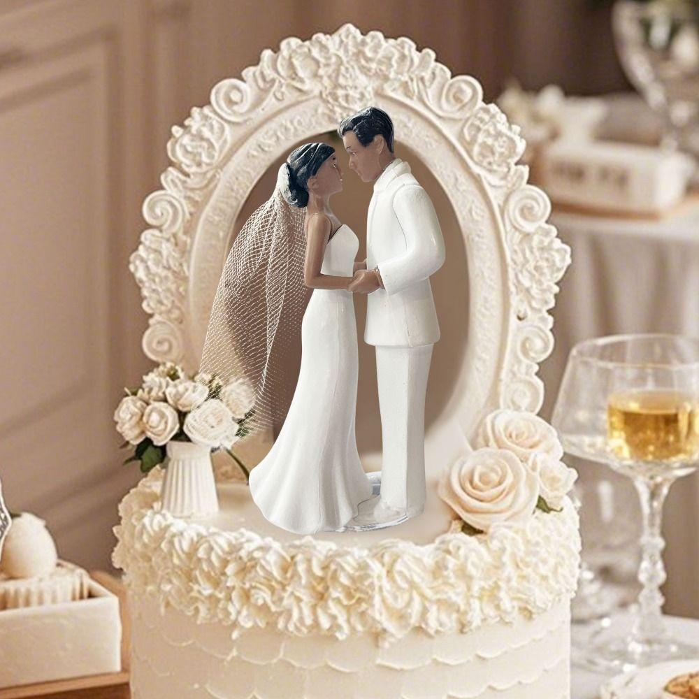 Romantic Bride Groom Topper Elegant Design Anniversary Decoration Wedding Celebration