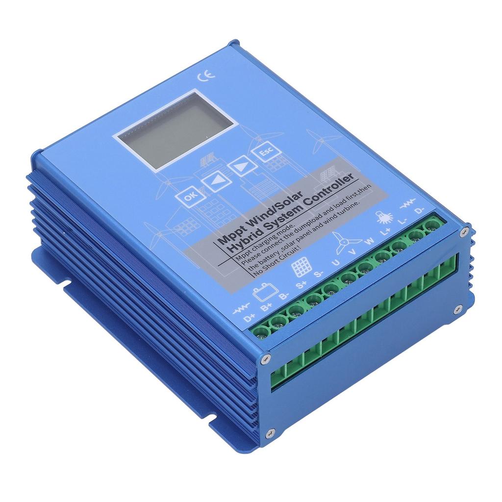 Гибридный контроллер ветро-солнечного типа MPPT Boost для зарядки литий-кислотных аккумуляторов 12 В 24 В с Bluetooth Blue
