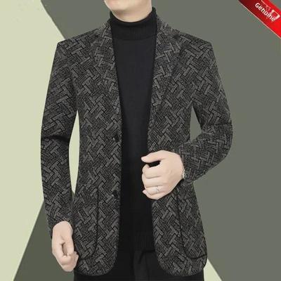 Мужская куртка из плотной шерсти - повседневный костюм на осень/зиму для пап среднего возраста