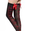 Women's Sexy Stockings Bow Lace Fishnet Thigh High Stockings Nylon Over The Knee Socks Sexy Stockings for Women Black Pink