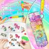 Creative DIY Gemstone Sticker Water Bottle for Kids, 600ml Rainbow Unicorn, Reusable Student Thermos, Holiday Gift for Boys & Girls Ages 4-10