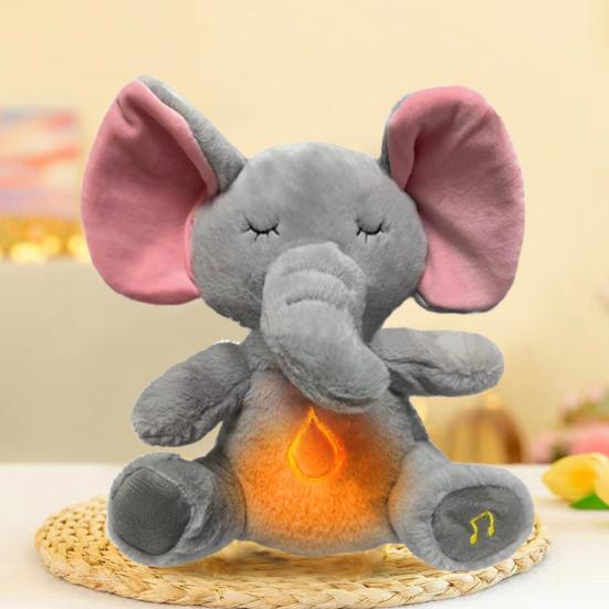 Мягкая кукла с музыкой очаровательный внешний вид на батарейках эмоциональная поддержка кролик слон животное плюшевая игрушка для детей