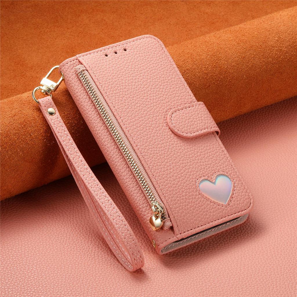 Wallet Flip Case for Motorola Moto G06 Power G04 G24 G04S G35 G55 G84 5G PU Leather with Zipper, Card Slots, Hand Strap