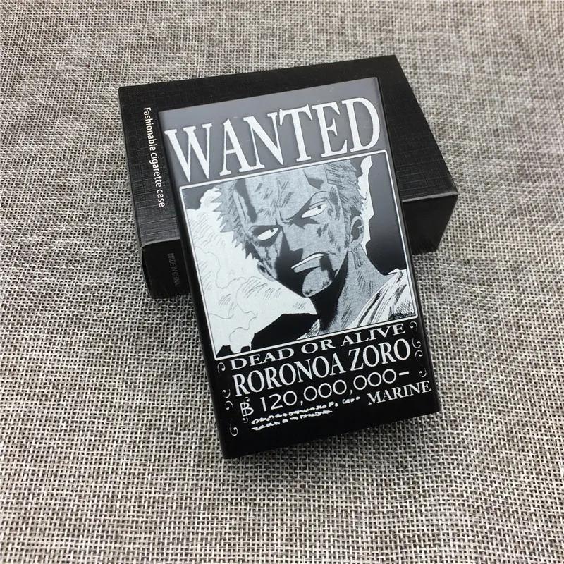 Высококачественный НОВЫЙ One Piece Креативный Крутой Специальный Сигаретница Манки Д. Кейс для сигарет из алюминиевого сплава с изображением Луффи, Зоро, Нами, Санджи 'Wanted'