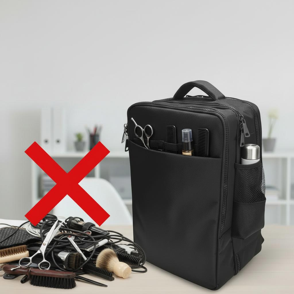 Pakis Black Hairdressing Backpack Bag for Accessories