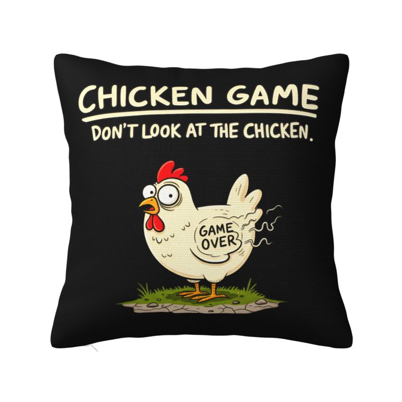 Chicken Game Dont Look At The Chicken Cushion Cover xcm Polyester Throw Pillow Case for Sofa Square Pillowcase Decoration