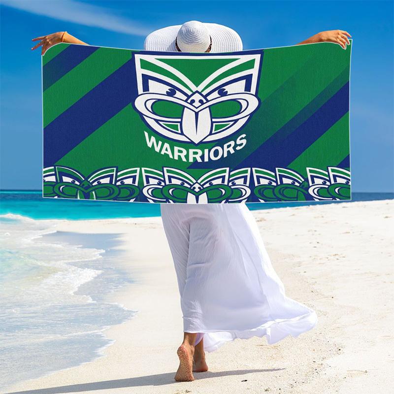 Пляжное полотенце с принтом New Zealand Warriors, большое, мягкое, быстросохнущее, для пляжа, кемпинга, плавания