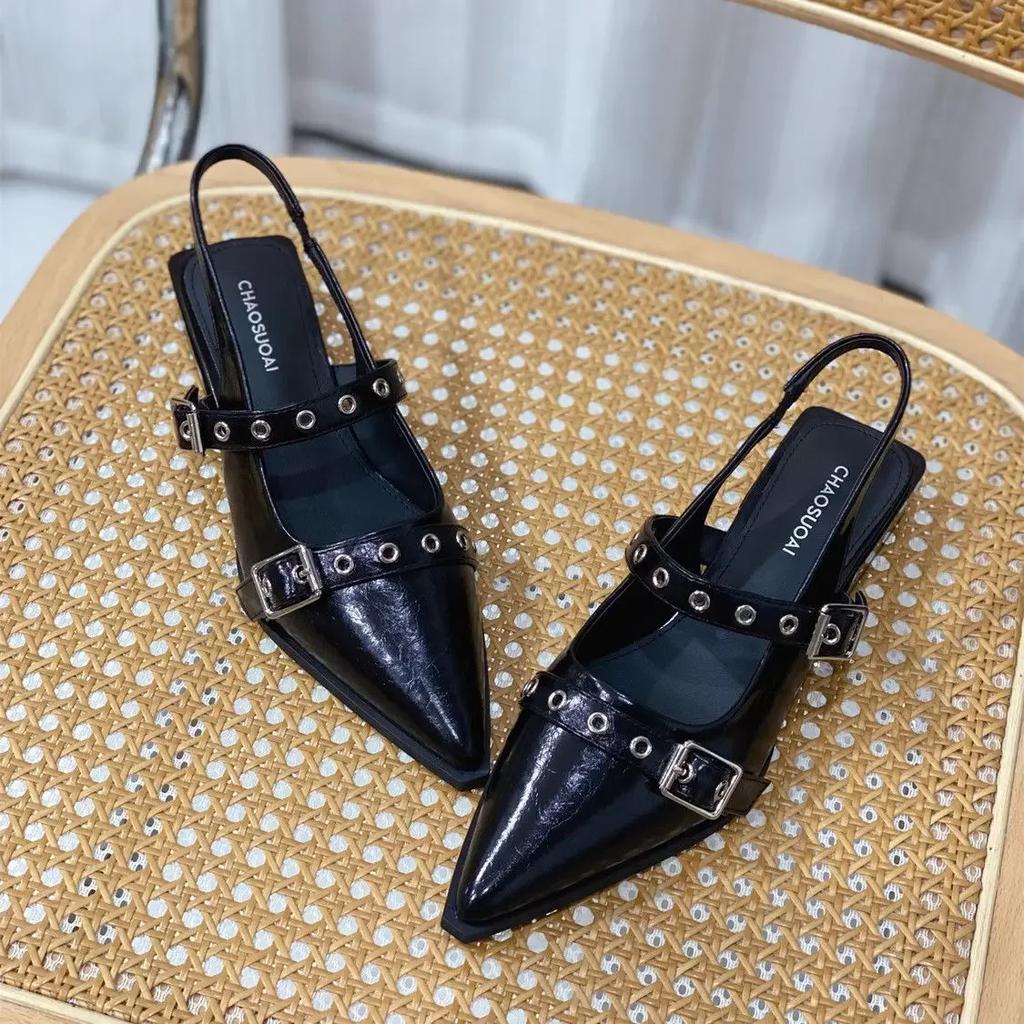 Сандалии для женщин с острым носком, повседневная женская обувь на низком каблуке, летние удобные, трендовые, противоскользящие, лучшие или трендовые