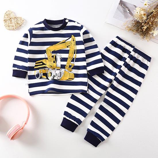 Winter Kids Long Sleeve O Neck T Shirt Pants Set Casual Baggy 2pcs Suit Cotton Cartoon Printes Outfit