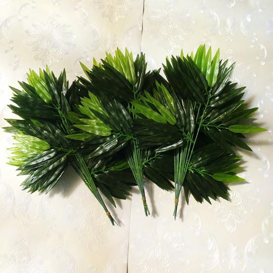 10 шт./компл. искусственный бамбуковый лист реалистичный внешний вид освежающий пластик яркий цвет имитация зеленый