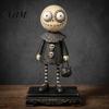 Creative Gift for Friends Halloween Pumpkin/Skeleton Figurine, Resin Desktop Ornament, Retro Cartoon Pumpkin Figurines Humanoid Statue Autumn Harvest