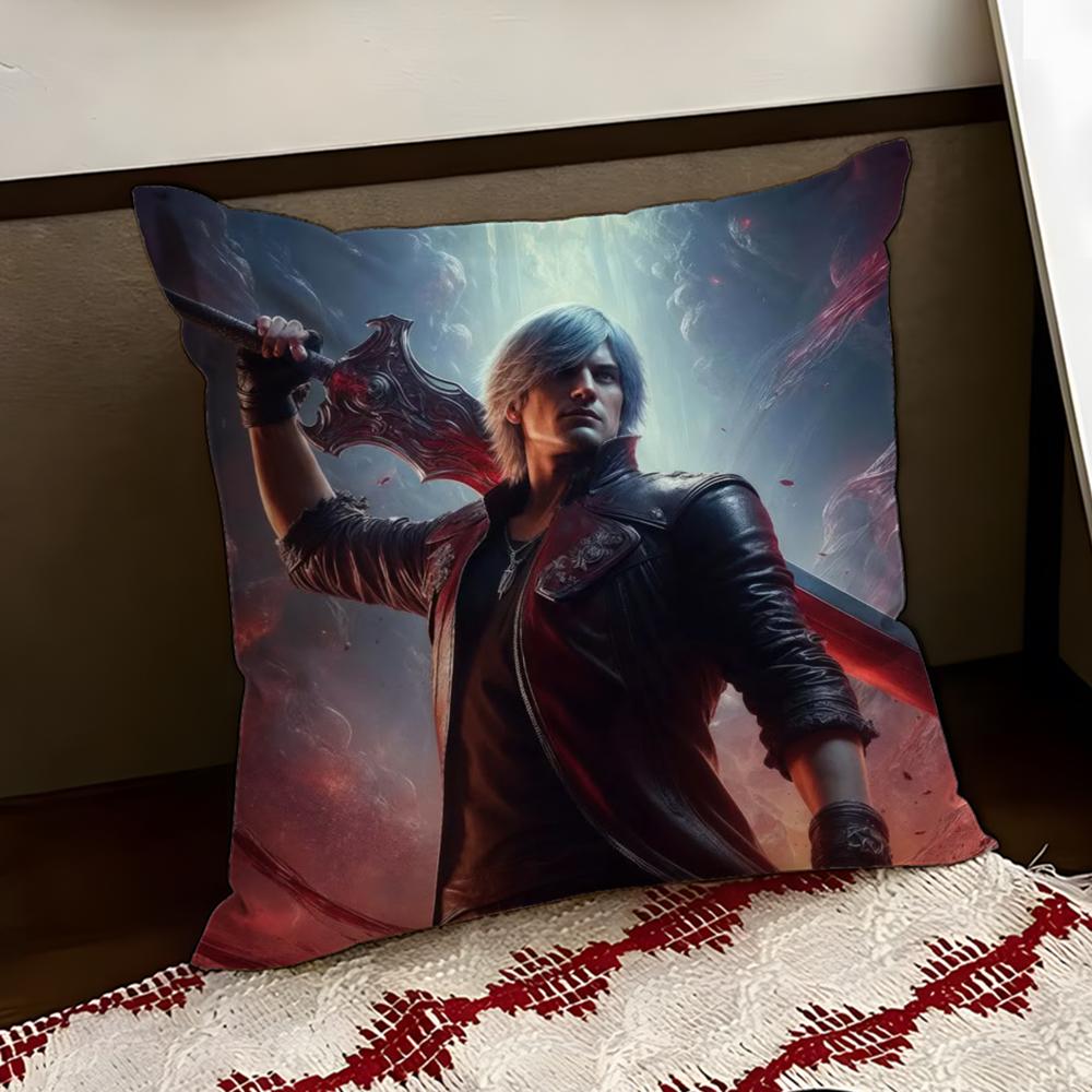 DDevil May CryS Cushion Cover Reversible Soft Durable Pillow Cover Home Car MultiScene Use for Daily Comfort