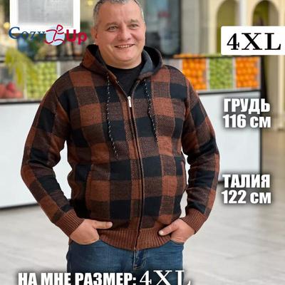 Мужской свитер, пальто, осень-зима, толстый, теплый, с капюшоном, клетчатый шерстяной свитер, кардиган, джемперы, флисовое пальто на молнии, мужское пальто