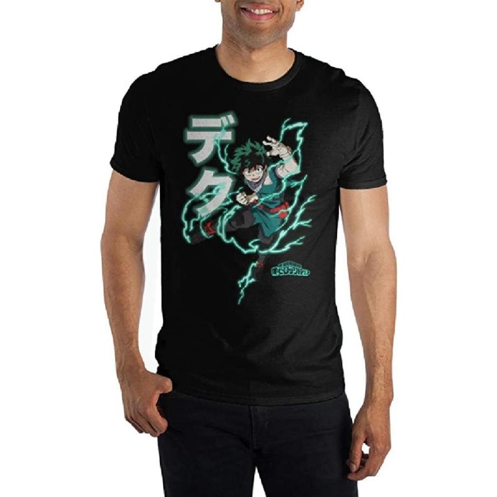 Bioworld My Hero Academia Deku Изуку Мидория Стиль стрельбы Световая мужская футболка