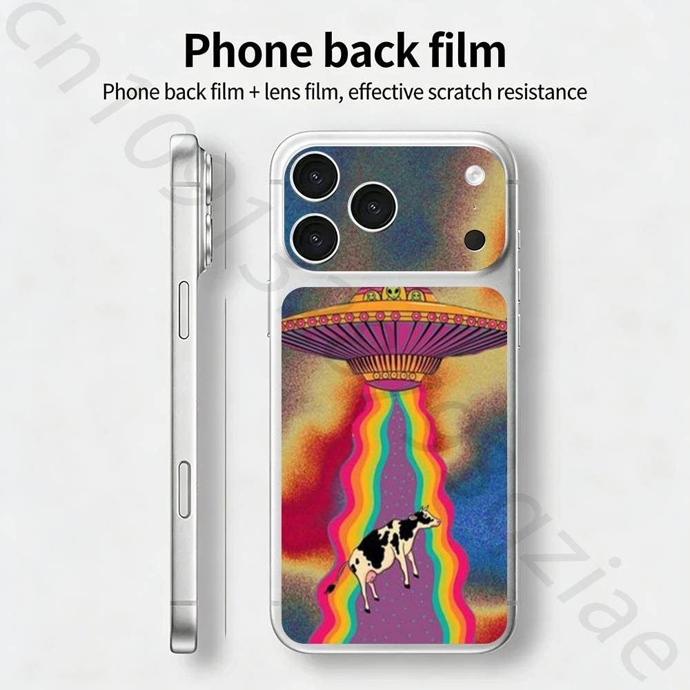 Психоделическое Триповое Искусство Для iPhone 17 pro Max /17 pro Полное Покрытие Наклейка Пленка-Обертка 3D Цветная Задняя Защитная Наклейка