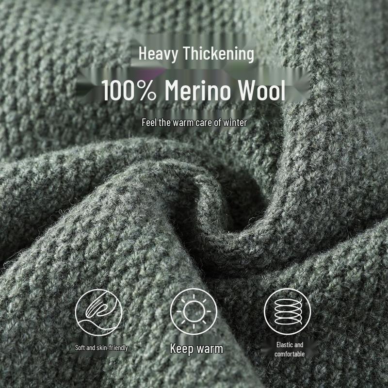 Men's Heavyweight 100% Merino Wool Crewneck Sweater