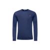 Мужская футболка с длинным рукавом и круглым вырезом Polo с вышивкой логотипа, топы, темно-синий 710760121-003