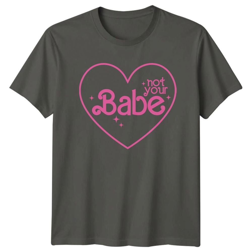 Not Your Babe Feminist Heart TShirt Slogan Quote Tee Gift