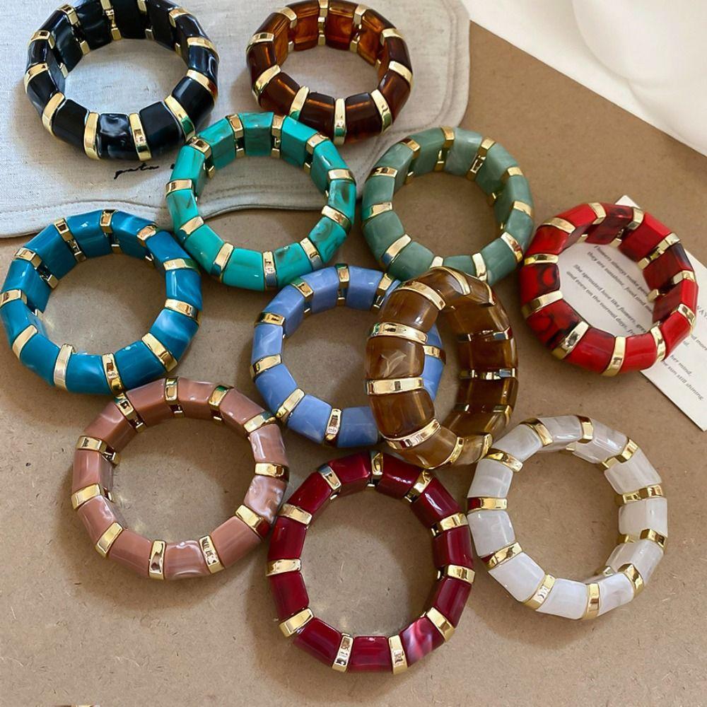 Resin Acrylic Bangle Europe American Style Exaggerated Bracelet Exaggerated Elastic Bracelet Gift