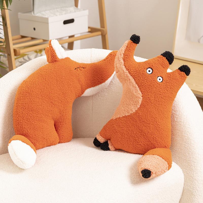 Adorable Plush Fox Doll Soft Stuffed Animal Cushion For Kids Sleep Comfort Gift