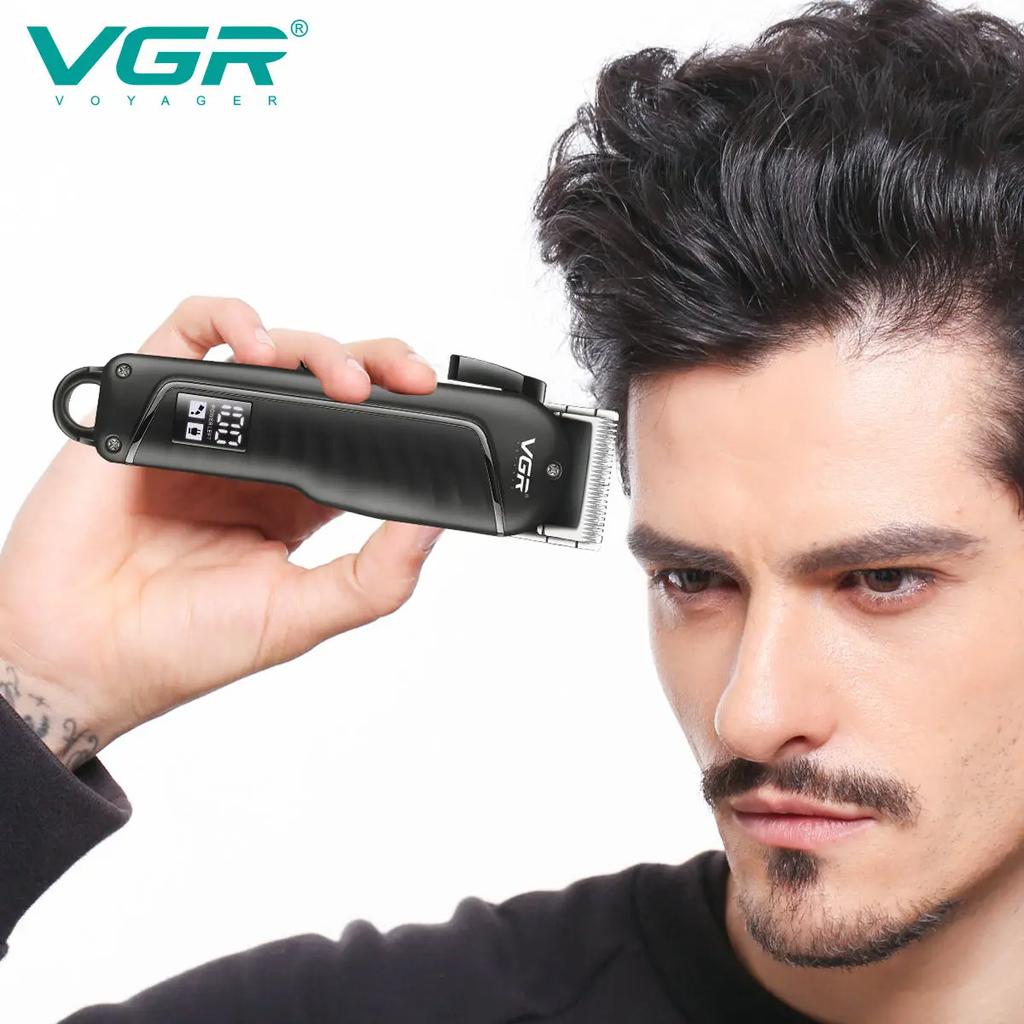 2026 VGR 683 Машинка для стрижки волос Профессиональная машинка для масляной головы Машина для стрижки волос с гравировкой Парикмахерская Перезаряжаемая машинка для стрижки волос Цифровой дисплей Триммер для мужчин