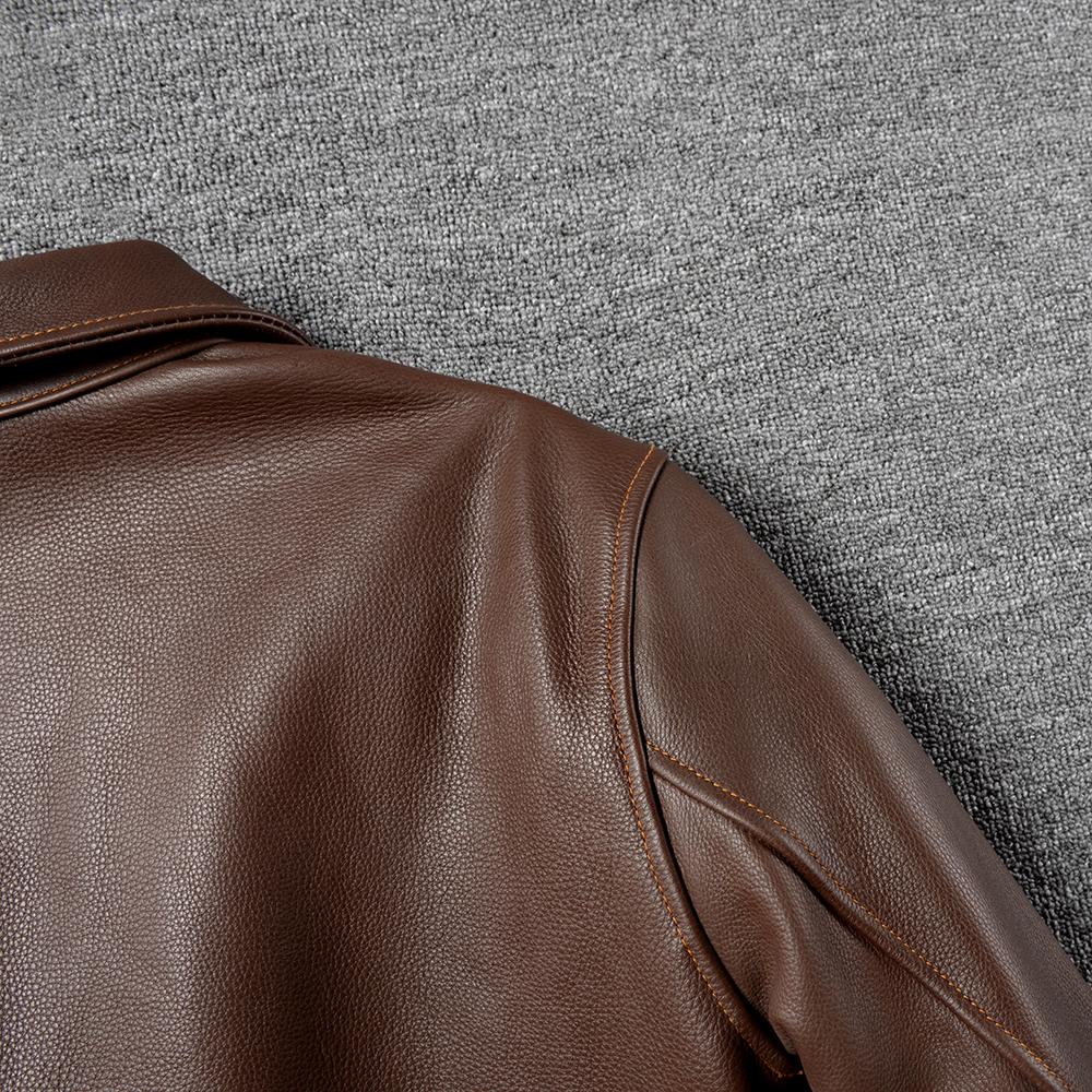 Мужская кожаная куртка Натуральная коровья A2 Летный костюм Мужской Авиатор Бомбер Пальто Мужчины Коровья кожа Кожаные куртки Весна Осень