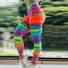 Multicoloured Evening Sunset Print Fitness High Waisted Bottom Exercise Yoga Pants Women's Pants
