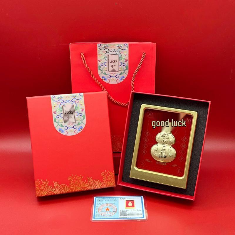 Eight Directions Wealth Gold Foil Ornament: Year of the Horse Business Gift for Immediate Prosperity and Fortune