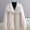 New Granular Fur Jacket Short Stacked Lamb Wool Autumn and Winter Women's Fur Integrated Coat